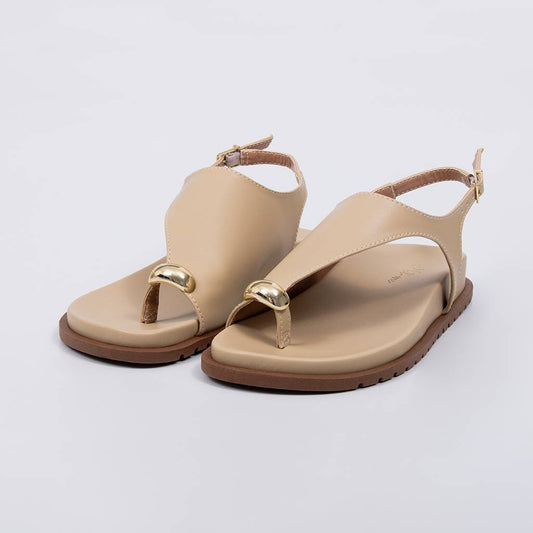 Odin - Papete Feminina Anatômica Detalhe Metal Bege