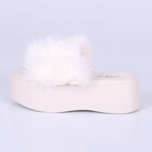 Kely - Tamanco Feminino Plataforma Off-White