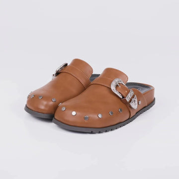 Ivy - Clog Feminino Anatômico Fivela Marrom Canyon