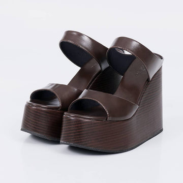 Vancouver  - Tamanco Feminino Anabela Marrom Escuro