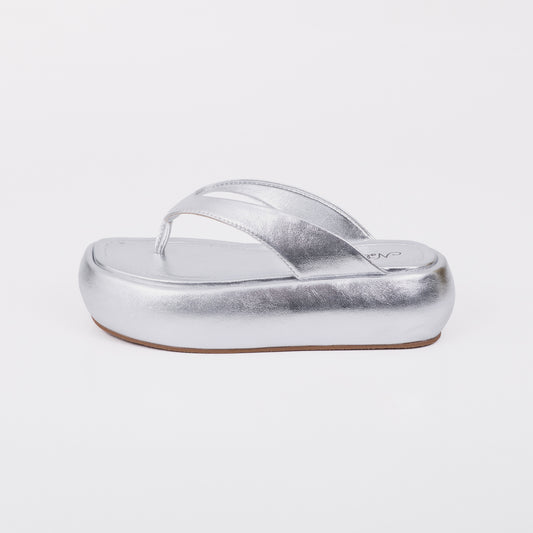 Pandora - Chinelo Feminino Plataforma Prata