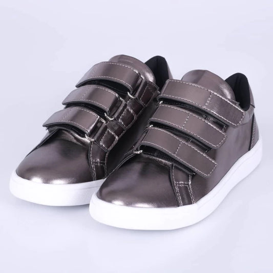 Lana - Tênis Feminino Velcro Prata Velho