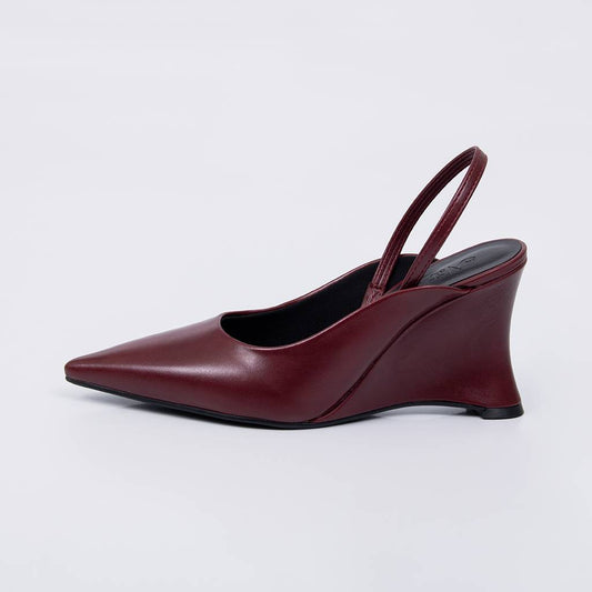 Boston – Scarpin Feminino Slingback Salto Anabela Vermelho