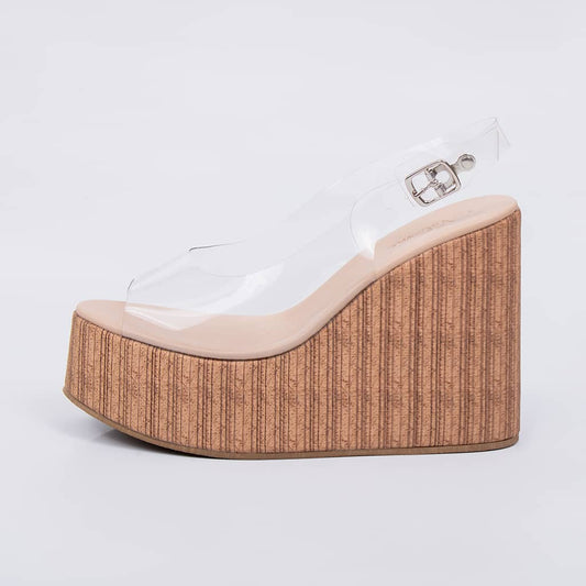 Ipanema - Tamanco Feminino Anabela Fivela Vinil Transparente