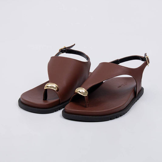 Odin - Papete Feminina Anatômica Detalhe Metal Marrom