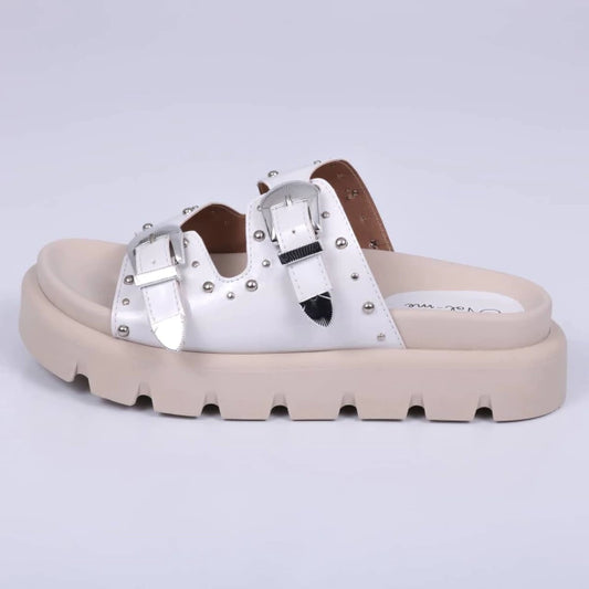 Elis - Birken Feminina Tratorada Verniz Fivela Off-White