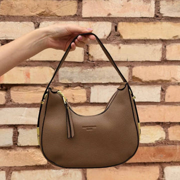 Cleo - Bolsa Feminina Hobo Alça Curta Marrom