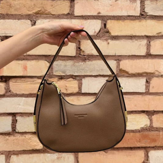 Cleo - Bolsa Feminina Hobo Alça Curta Marrom