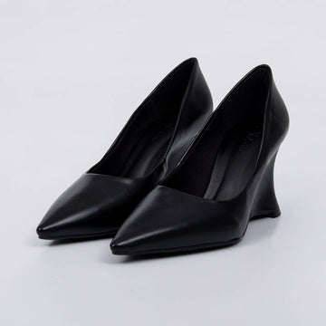 Verona - Scarpin Feminino Salto Anabela Bico Fino Preto