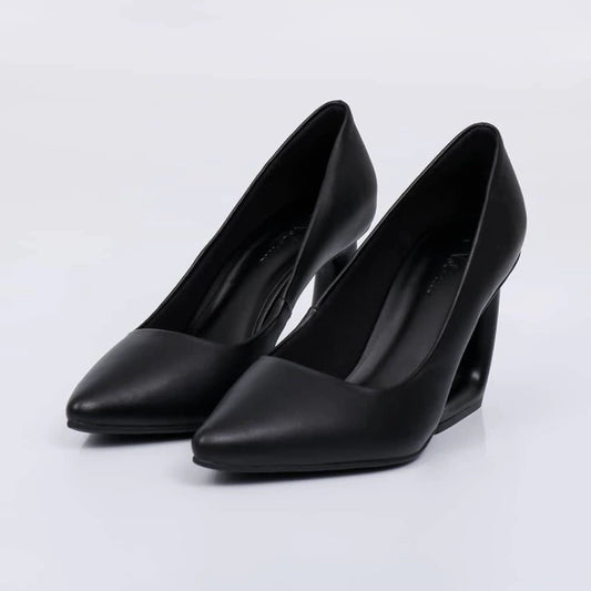 Dara - Scarpin Feminino Salto Geométrico Bico Preto
