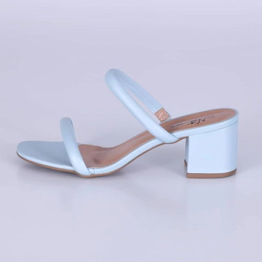 Bless - Tamanco Feminino Salto Grosso Azul Claro