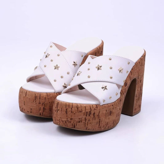 Geneva - Tamanco Feminina Plataforma Meia Pata Branco