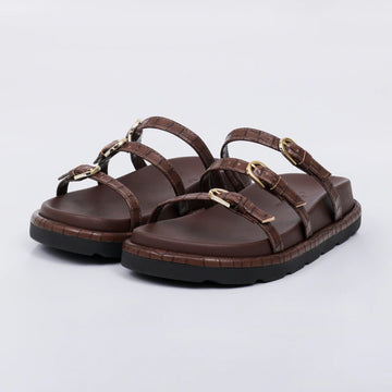 Duke - Papete Feminina Anatômica Bico Redondo Aplicação Marrom