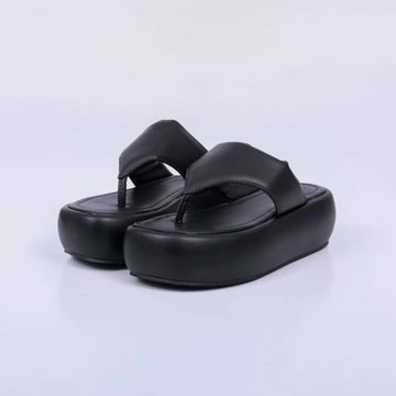 Anne - Chinelo Feminino Plataforma De Dedo Preto