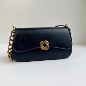 Suíça - Bolsa Feminina Média Tiracolo Corrente Preta