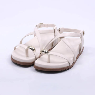 Milan - Sandália Papete Feminina Anatômica Com Aplicação Off-White