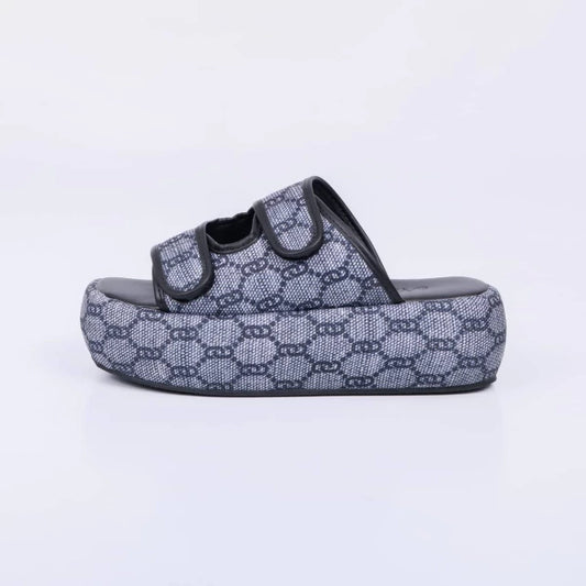Berlim - Chinelo Feminino Flatform De Velcro Preto