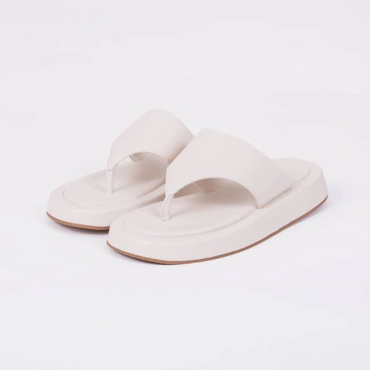 Isis - Chinelo Feminino Flatform Tiras de Dedo Off-White