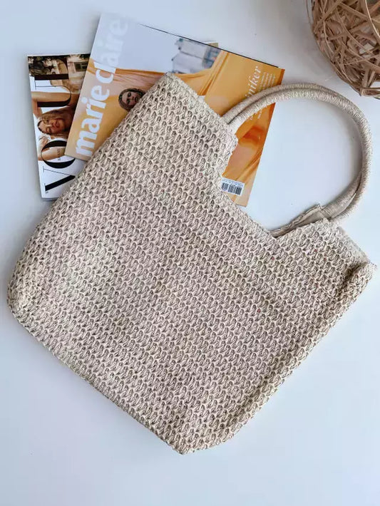 Gio - Bolsa Strow Tote Bag Palha Off-white