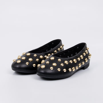 Flow - Sapatilha Feminino com Tachas Douradas Preto