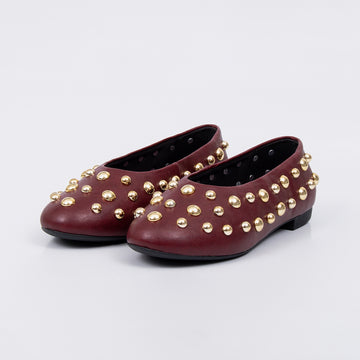 Flow - Sapatilha Feminino com Tachas Douradas Vermelho