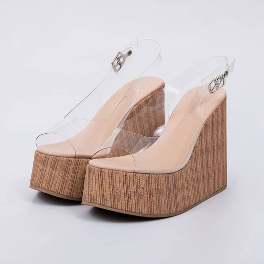 Ipanema - Tamanco Feminino Anabela Fivela Vinil Transparente