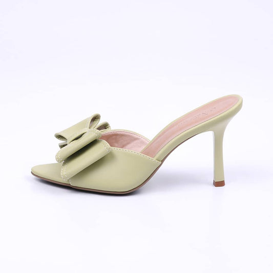 Itália – Tamanco Feminino Aplicação em Laço Bico Fino Verde