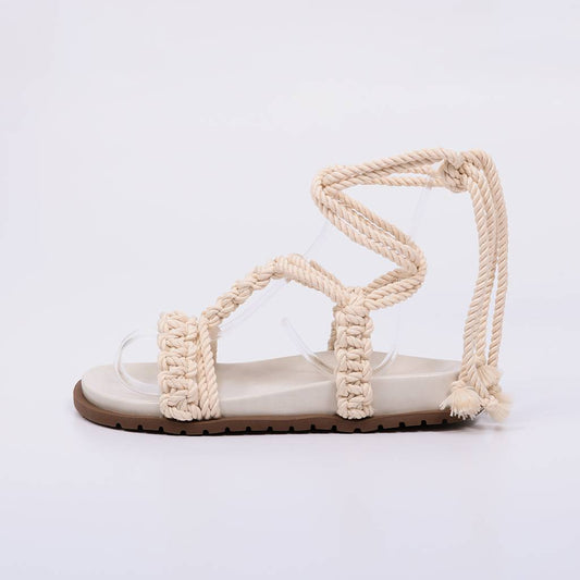 Yumi - Papete Sandália Anatômicao Corda Off-white