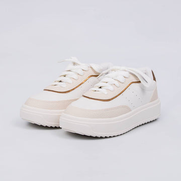 Vancouver - Tênis Feminino Casual Plataforma Branco/Bronze