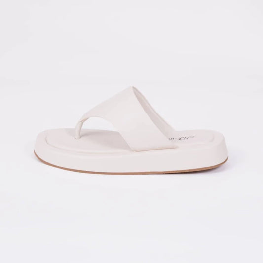 Isis - Chinelo Feminino Flatform Tiras de Dedo Off-White