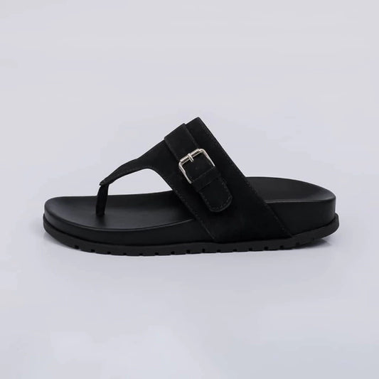 Chicago - Chinelo de tiras com fivela aplicação preta