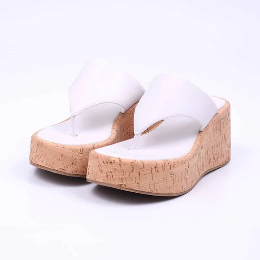 Bahamas - Tamanco Feminino Plataforma De Dedo Branco