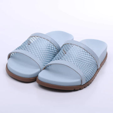 Rio - Papete Feminina Anatômica Tela Bico Redondo Azul Claro