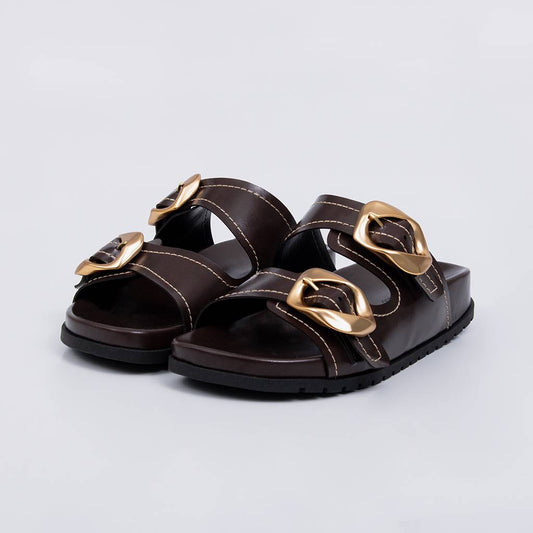 Niterói - Papete Feminina Anatômica Aplicação Tira Dupla Marrom