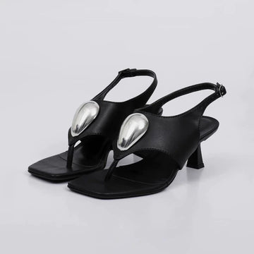 Recife - Tamanco Feminino Bico Quadrado Slingback Preto