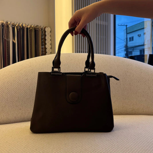 Niterói - Bolsa Feminina Estruturada com Alça de Mão Marrom