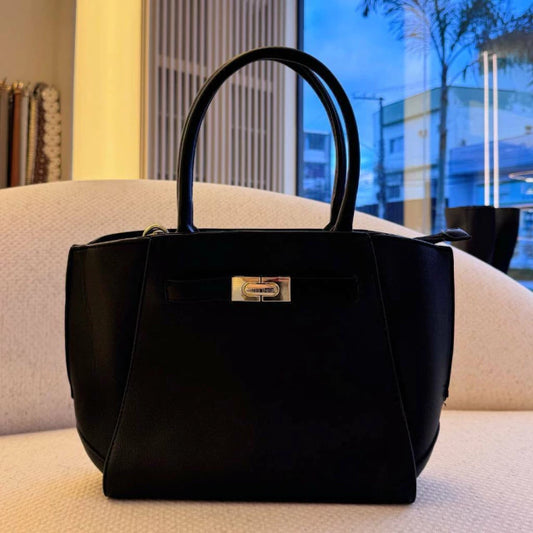 Duke - Bolsa Tote Feminina com Laterais Expansíveis Zíper Preto