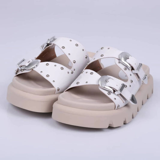 Elis - Birken Feminina Tratorada Verniz Fivela Off-White