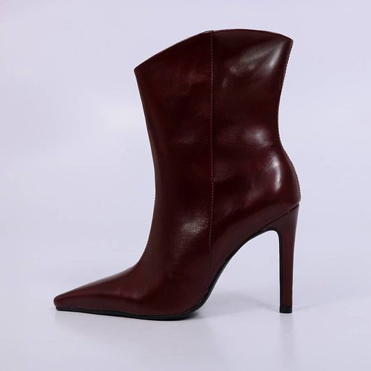 Gisele – Bota Feminina Cano Médio Salto Alto Vermelho