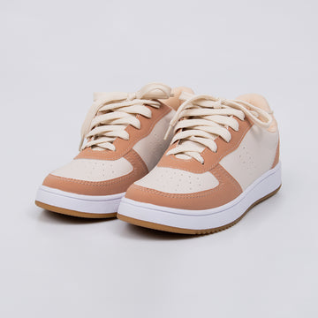 Carmel - Tênis Feminino Cadarço Off-White/Rosado
