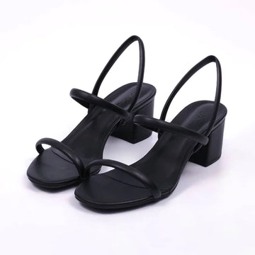 Bless - Sandália Feminina Tira Fina Salto Grosso Preto