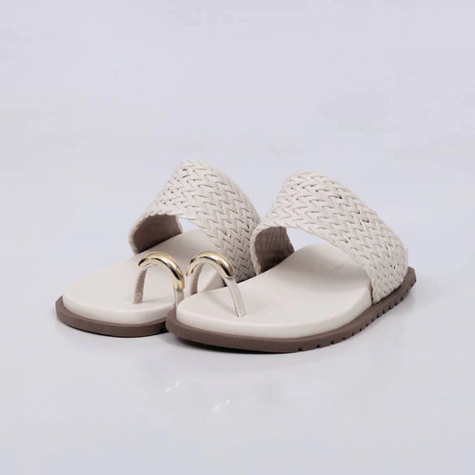 Moana - Papete Feminina Anatômica Tira Tramada Dedo Off-white