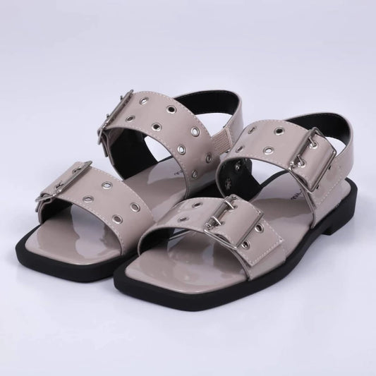 Mila - Sandália Not-me Rasteira Cinza