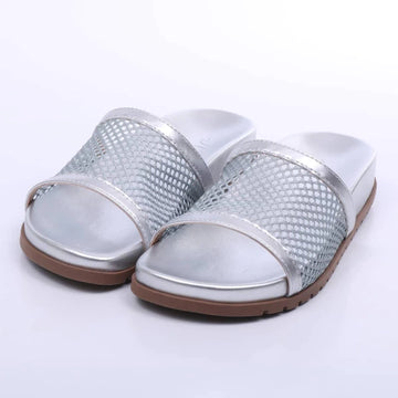 Rio - Papete Feminina Anatômica Tela Bico Redondo Prata