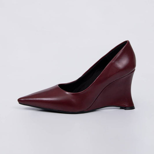 Verona - Scarpin Feminino Salto Anabela Bico Fino Vermelho