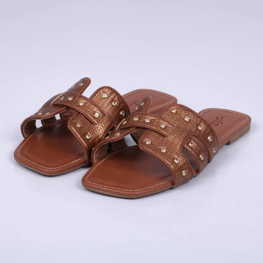 Brisa - Rasteira Feminina Brilhos Bronze