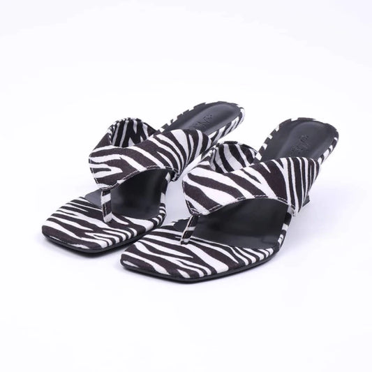 França - Tamanco Feminina Bico Quadrado Zebra