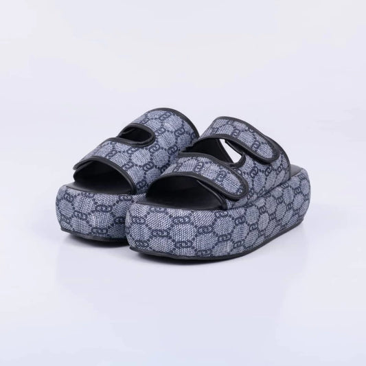 Berlim - Chinelo Feminino Flatform De Velcro Preto