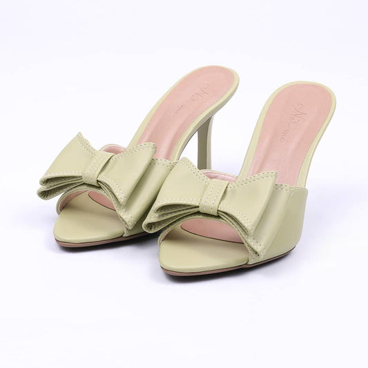 Itália – Tamanco Feminino Aplicação em Laço Bico Fino Verde