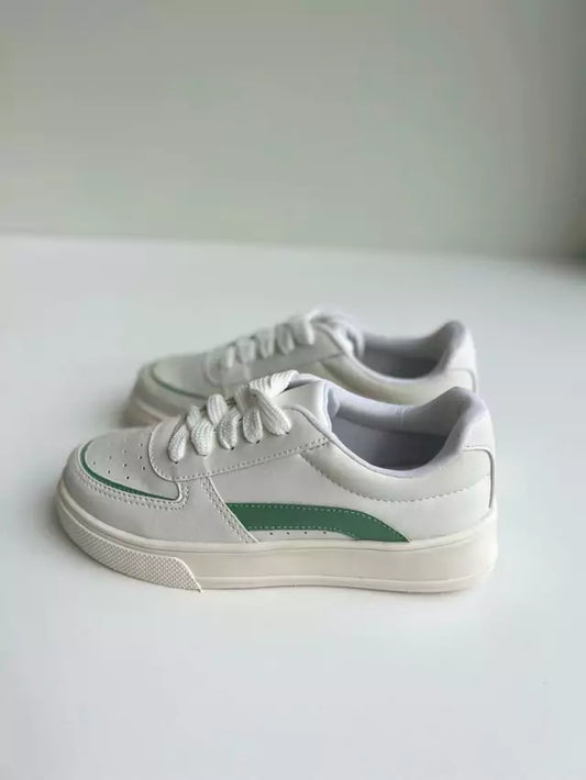 Murray - Tênis Feminino Plataforma Cadarço Branco/Pistache